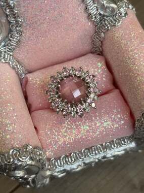 Vintage Art Deco Pink Topaz CZ Ring: Sterling Silver Cluster, Size 7.25 RG 3509